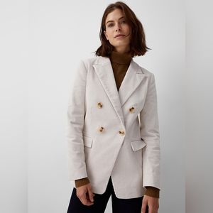 NWT Simon's Double Breasted Corduroy Blazer - cream